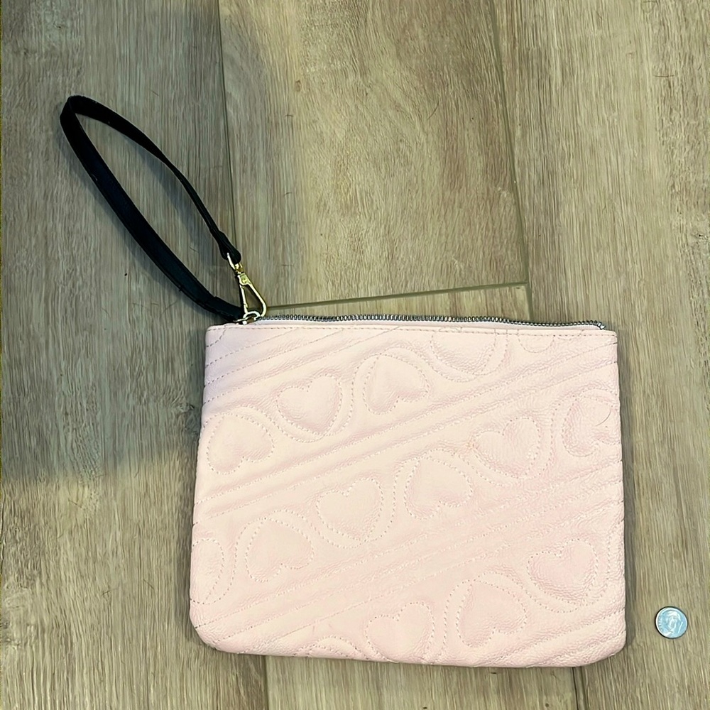 Betsey Johnson Pink Puffy Quilted Heart Bag